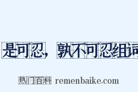 是可忍，孰不可忍组词是什么意思的图片